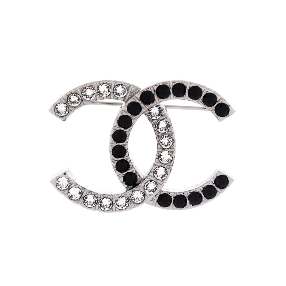 Chanel CC Brooch Metal with Crystals